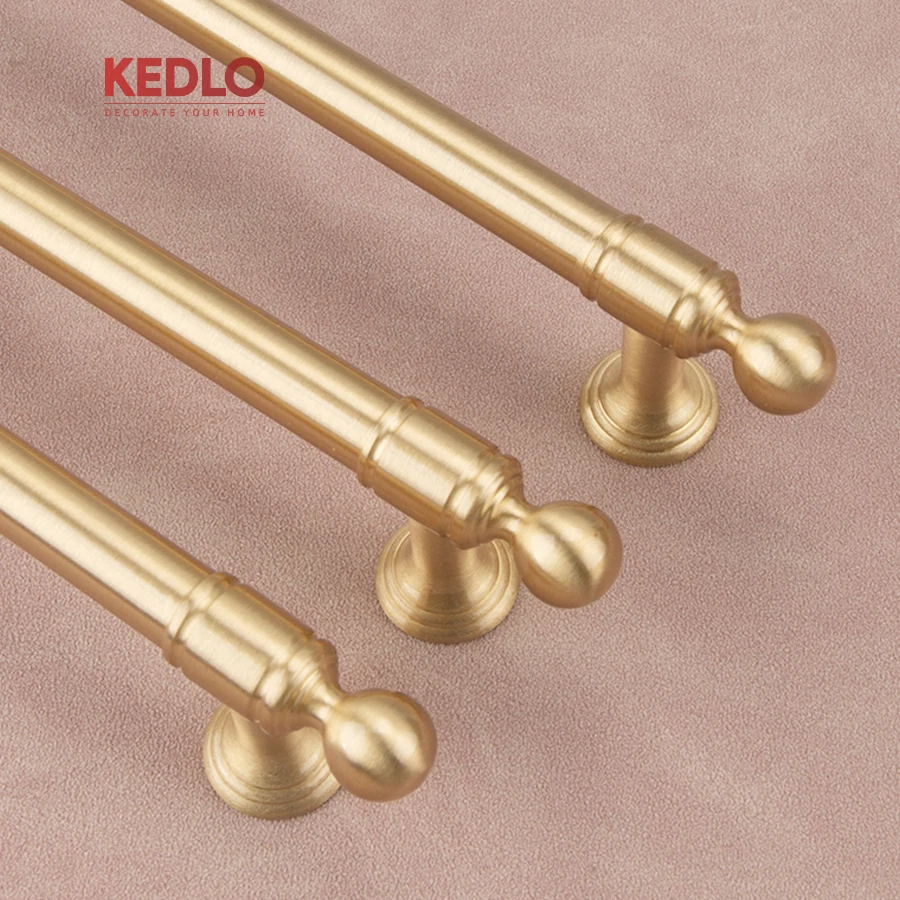 KEDLO, europäischer Stil, eleganter, massiver Messinggriff für Küchenschubladen, gebürstetes Messing. – Detail 12