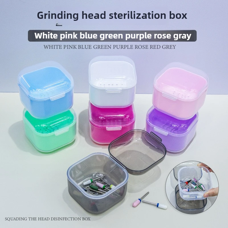 Portable Alcohol Disinfection Filter Cleaning Box Nail Art Drill Bits Grinding Head Disinfection Box Manicure Sterilization Tool