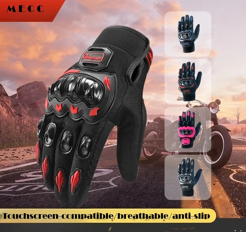 

Motorcycle Riding Gloves Men'S And Women'S Anti-Fall Electric Road Motorcycle Full-Finger Touch Screen Gloves For All Seasons