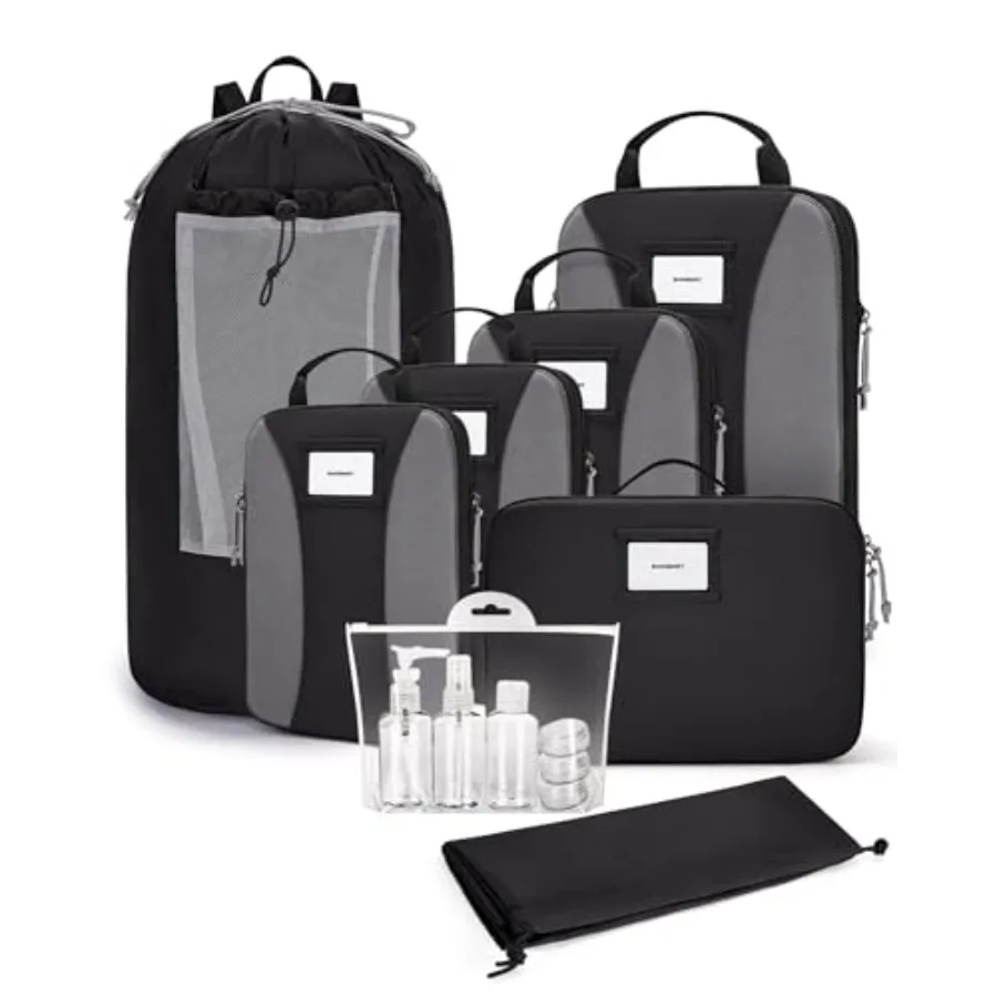 

Компрессионные упаковочные кубики (6 шт.) – легкие органайзеры для чемоданов и багажа, компактные кубики для хранения дорожных принадлежностей