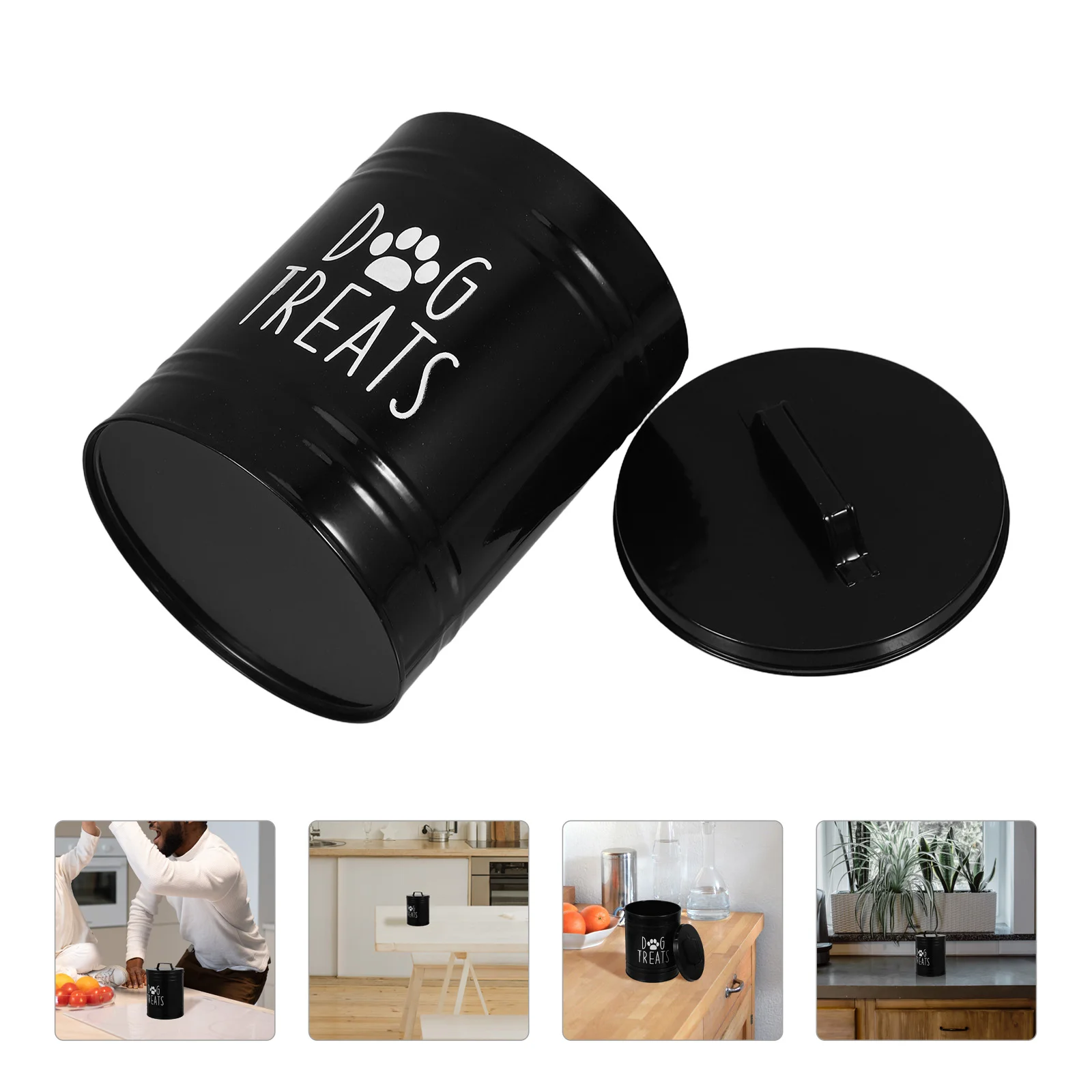 

Dog Food Storage Tank Large Treat Jar Snack and Feeder Air Tight Container Iron Airtight Station