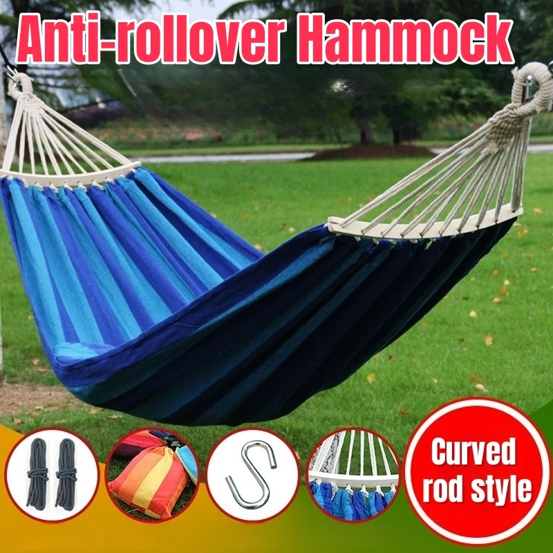 

Reinforced Anti Rollover Hammock Children Swing Hammock for Patio Garden Backyard Durable Portable Outdoor Camping Hanging Bed