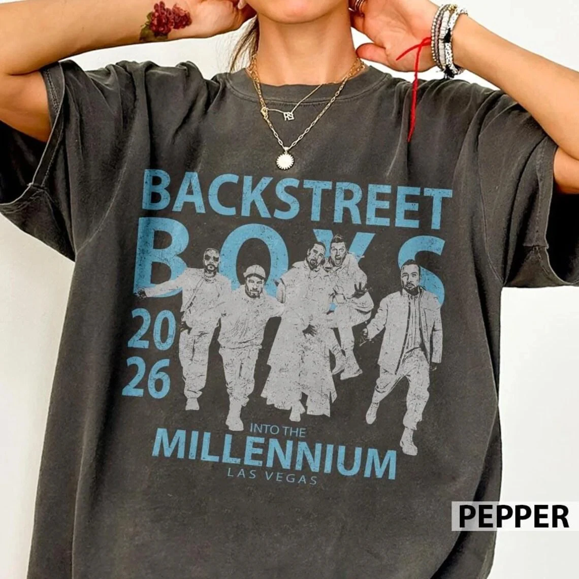 Camiseta con Estampado de Backstreet Boys, BSB Rock Band 2026 New Awakening Memory, para Hombre y Mujer, Estilo Vintage, Algodón Lavado, Talla Grande, Nueva Colección de Verano