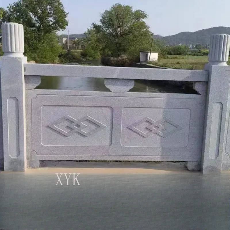 Custom Natural Granite Marble Balustrade Outdoor Safety Barrier For River Yard Balcony Scenic Area Park Landscape Construction