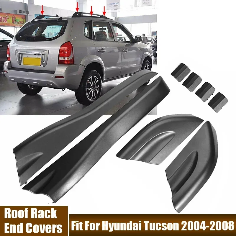 High Quality Car Roof Rack Protection Covers Fit For Hyundai Tucson 2004-2008 Car Accessories Black Roof Rail Rack Leg Covers