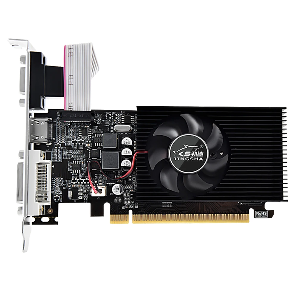

Видеокарта GT730, 4 ГБ/DDR3/128-бит память, частота ядра 700 МГц, совместимость с портами VGA+DVI+HDMI для офисных игр