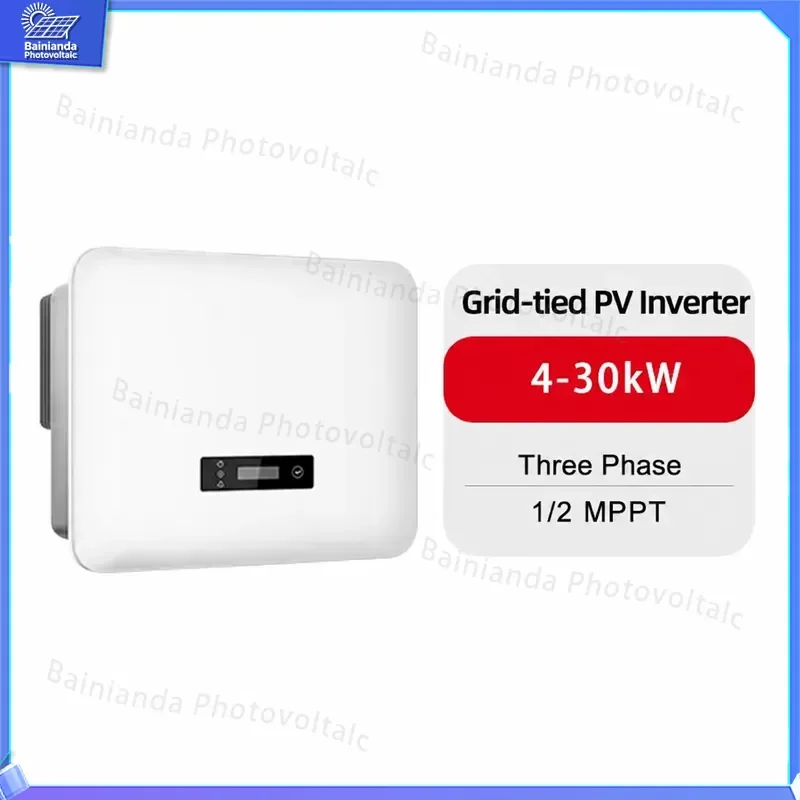 3 Phase Grid Tie Solar Inverter 4KW 5KW 6KW 8KW 10KW 12KW 15KW 17KW 20KW 25KW 30KW 2 MPPT PV Power Converter On Grid System