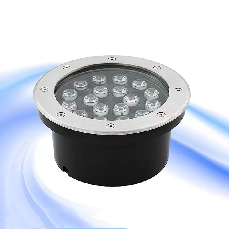 Lâmpada subaquática à prova d'água ip68 dmx 512 rgb dc24v luz de fonte 3w6w 9w 12w 18w iluminação quadrada enterrada de aço inoxidável embutida