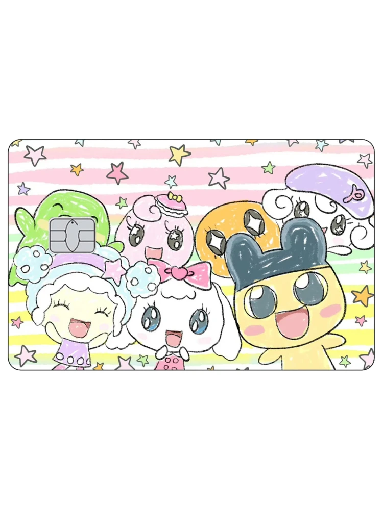 ملصق جلدي لبطاقة الائتمان Tamagotchi الإلكترونية للحيوانات الأليفة، ملصقات Mametchi غير اللامعة لبطاقة البنك VISA JCB Mastercard وبطاقات IC الأخرى #6
