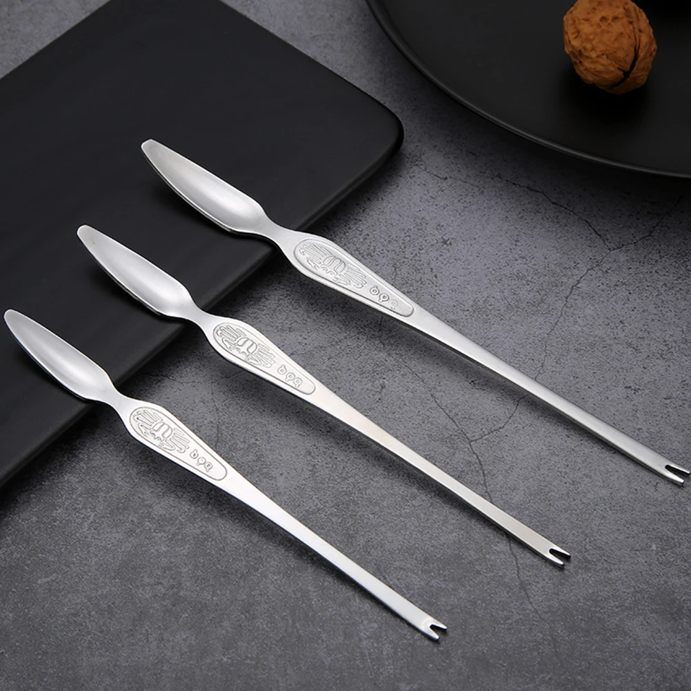 

6Pcs Heavy Duty Stainless Steel Crab Forks Kitchen Gadget for Seafood Lovers Great for Home Hotel Restaurant Use Silver