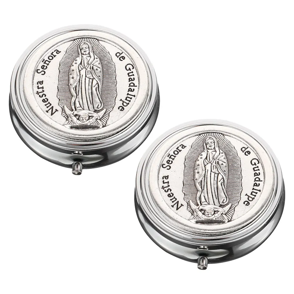 

2pcs Gift Box Religious Jewelry Organizer Vintage Metal Boxes for Women Travel Case Earrings Storage Container Packaging