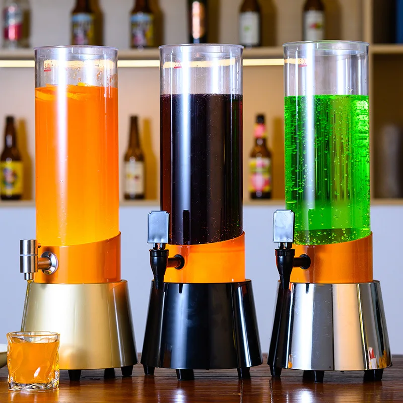 Cold Draft Beer Tower Dispenser with LED Flashing Light, Popular for Bar, Party, Home, Restaurant, Gift for Men, 3 Liters