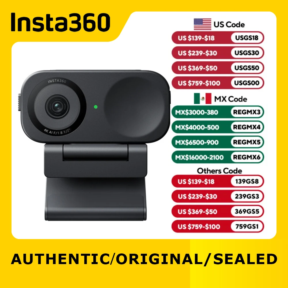 Insta360 Link 2C - 4K Webcam for PC/Mac, 1/2