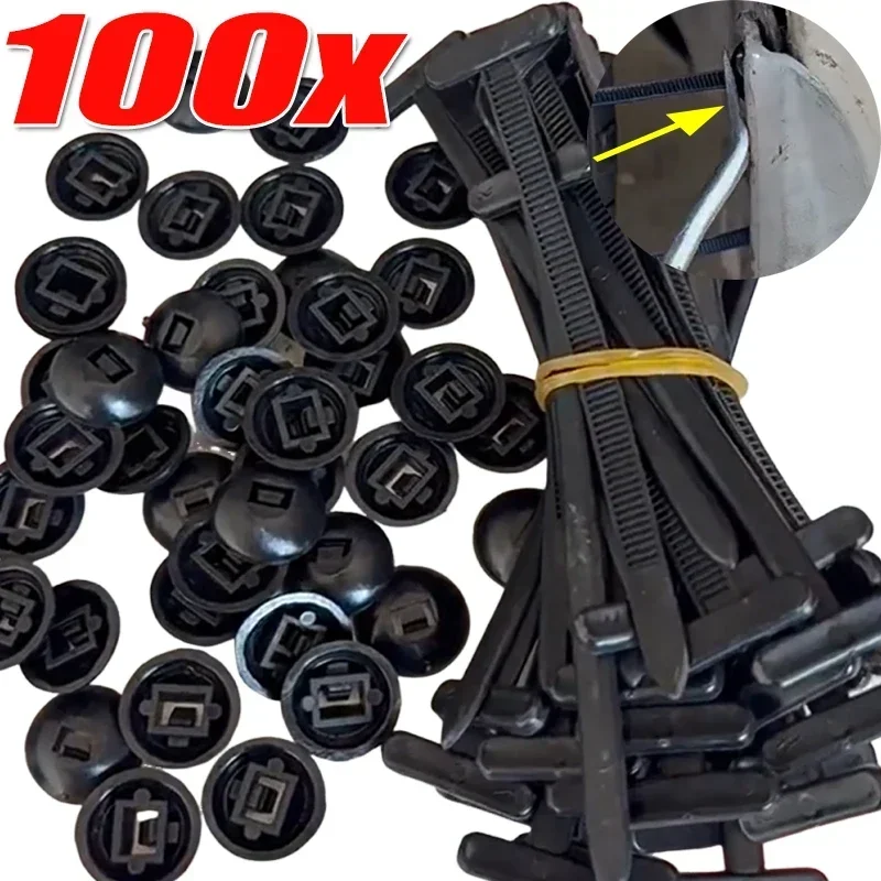 

20-100 шт. нейлоновые универсальные кабельные стяжки с пряжкой и кнопкой, самоблокирующиеся фиксированные кабели, стяжки на молнии, проволочные крепежные ремни