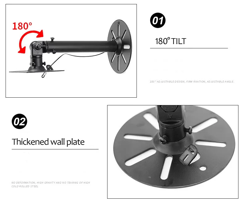 (1 Pair=2pc) SW-100M 170MM universal wall and ceiling mounted Surround Sound Speaker Wall Mount High Quality Rotate Wall Bracket