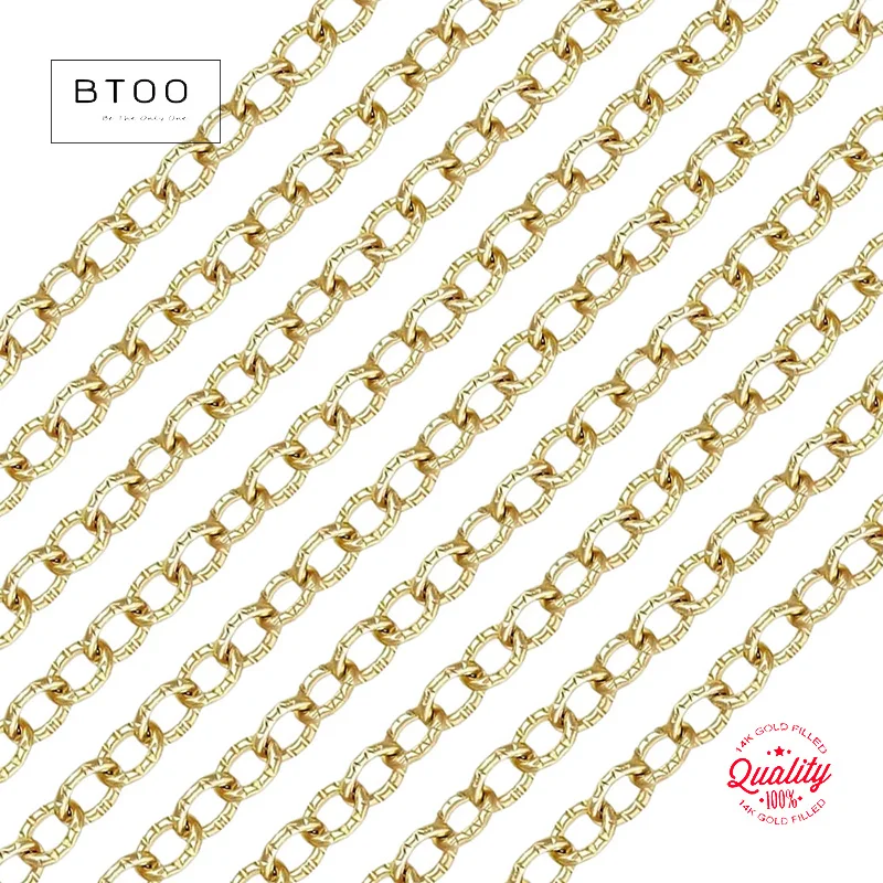 

14K Gold Filled Chain Patterned 1.8mm Chain Gold jewelry Minimalist Gold Filled Undone Chain DIY Jewelry