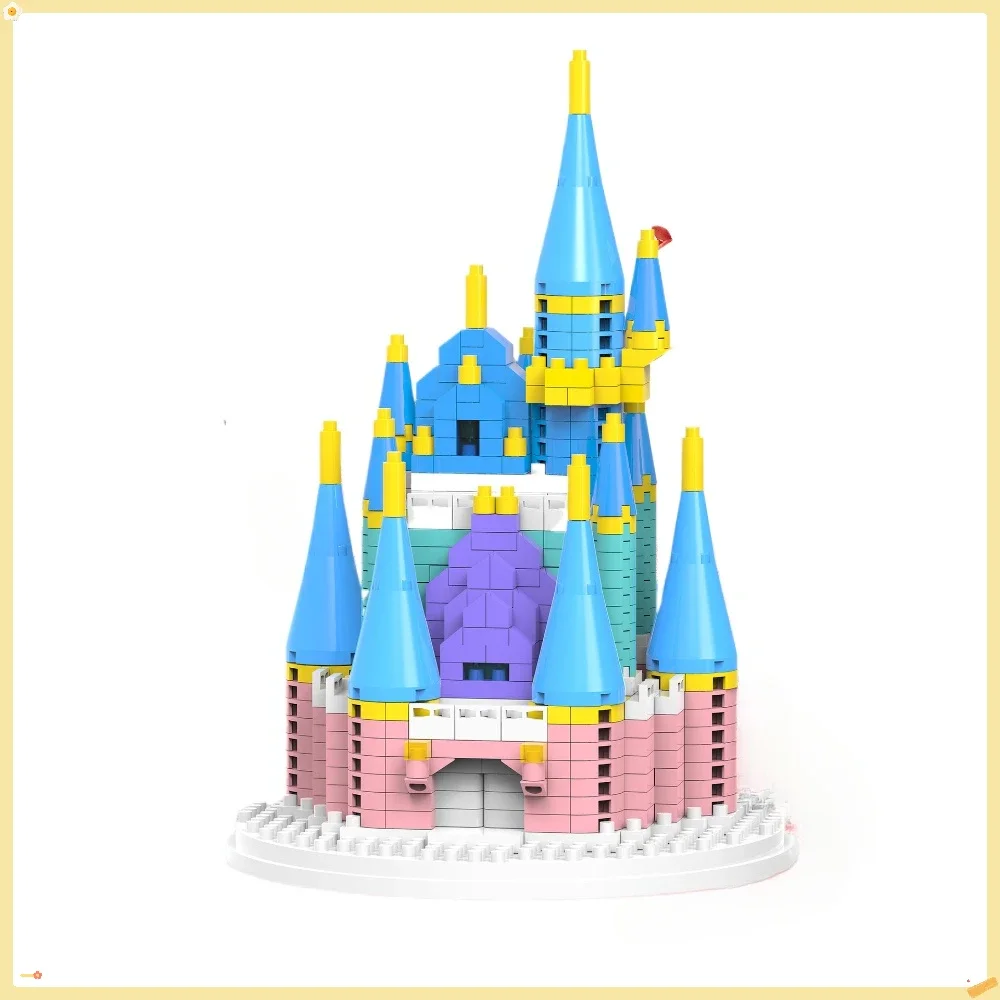 

Dream Princess Castle Series with Protective Cover Puzzle Assembly Building Block Toy Decorative Ornaments Girl's Birthday Gift