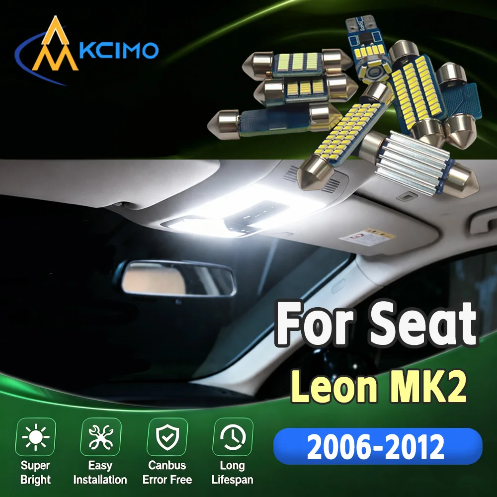 For Seat Leon MK2 1P 2006-2012 Vehicle Specific Canbus LED Interior Map Light Bulbs Easy Install Indoor Lamp Accessories