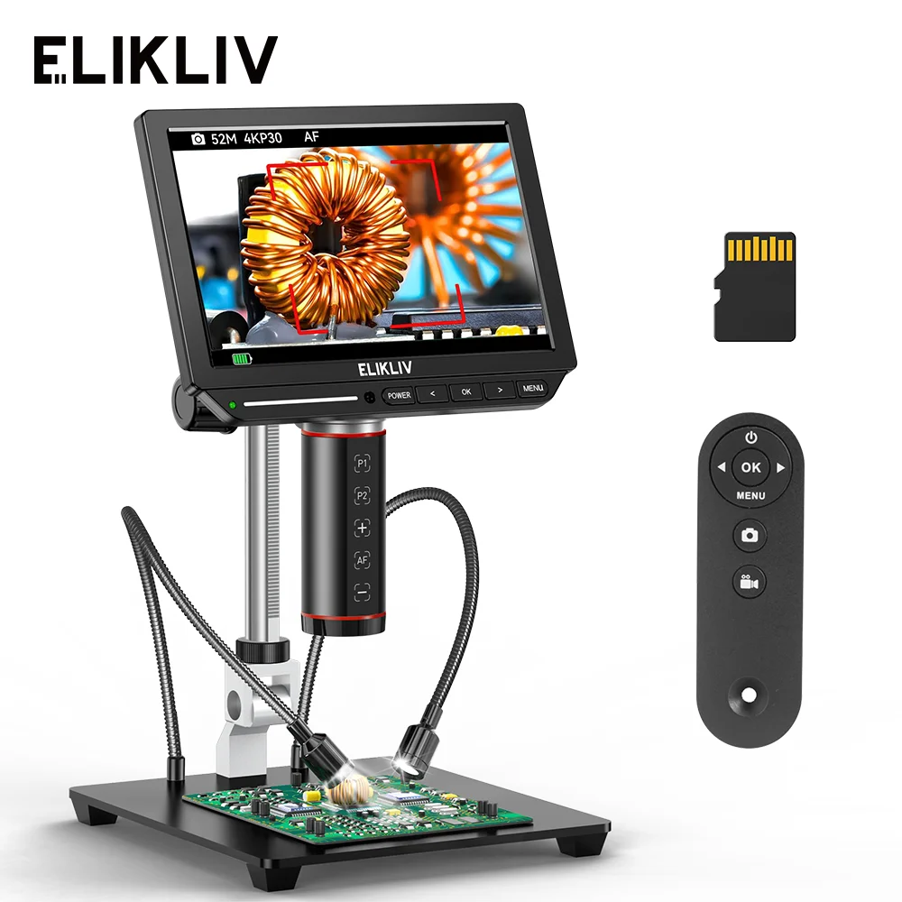 Digital Microscope 4K Hdmi 2000X - Elikliv EM4K-AF Mikroskop Cyfrowy 4K z