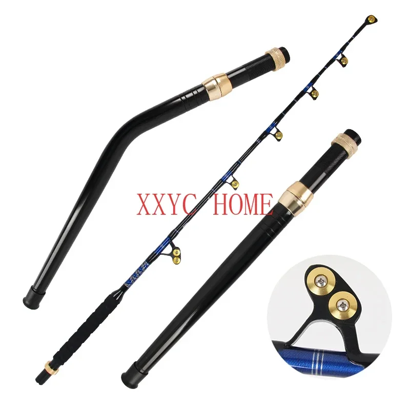 High Quality Fiberglass Heavy Boat Fishing Trolling Rod For Straight And Bent Butt Deep Sea Tuna Saltwater Big Game Fishing Rod