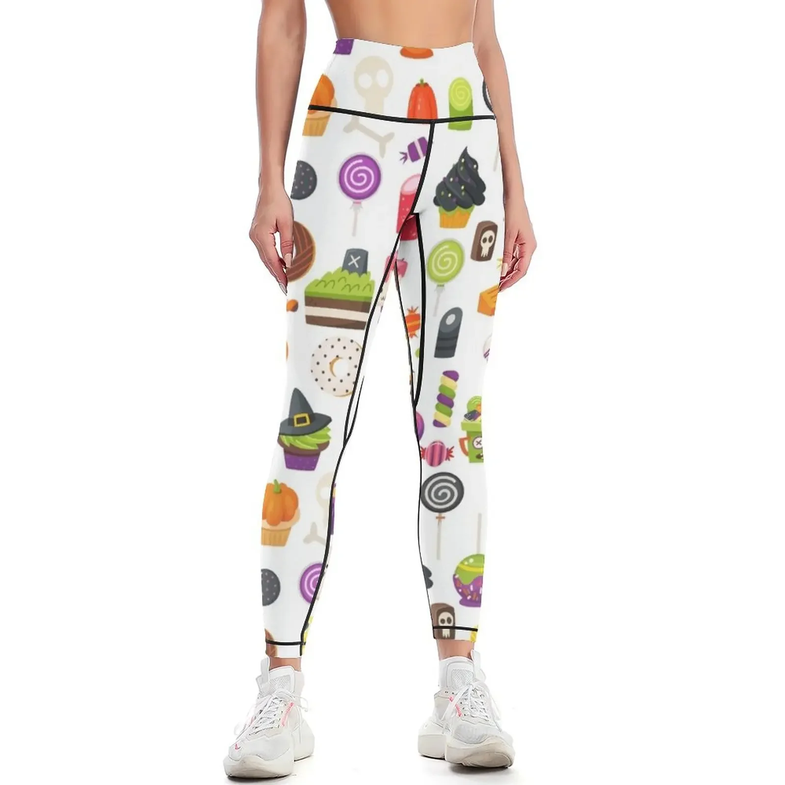 

Halloween Candy Fun Leggings harem pants exercise clothing for Fitness's gym clothes Women's high waist Womens Leggings