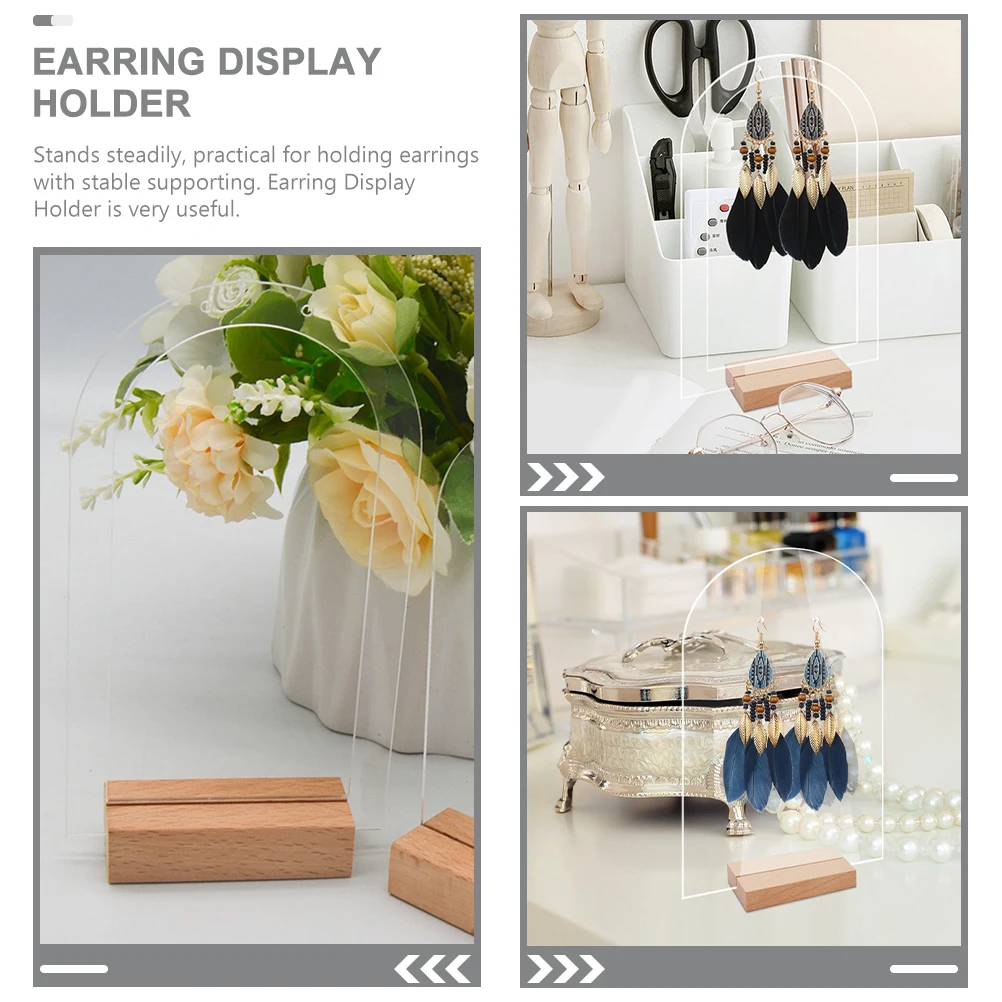 1 set Earring Earring Holder Jewelry Display Jewelry Rack Acrylic Wood Base Holder Organizer Counters Window Retail