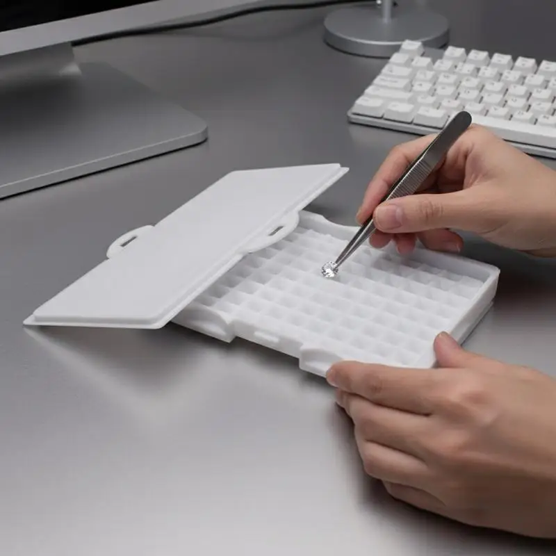 

Коробка для хранения ювелирных изделий с 50/100 ячейками для страз, органайзер для демонстрации камней 3-10 мм, футляр для хранения драгоценных камней, упаковка для необработанных камней, лоток для хранения