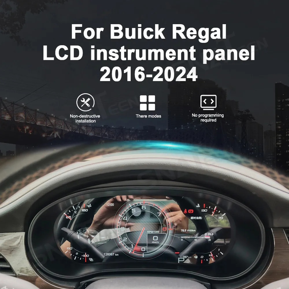 العنقودية الرقمية ل بويك ريجال 2009-2024 سيارة LCD لوحة أدوات الظاهري كوكبيت سرعة متر لوحة القيادة لينكس اكسسوارات السيارات