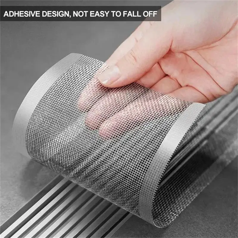 

Cuttable Self-Adhesive Hair Catcher, Disposable Mesh for Shower Drain or Kitchen Sink, Prevents Clogs, Easy Use