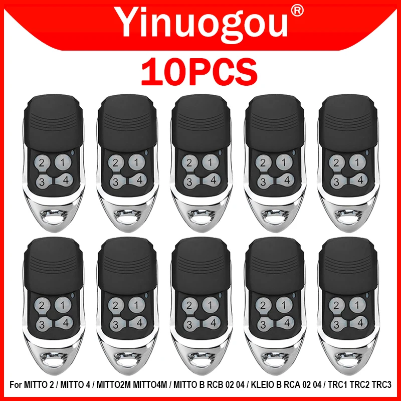 

10 PCS MITTO 2 4 Garage Door Gate Remote Control B RCB 02 04 MITTO2M MITTO4M TRC1 TRC2 TRC3 KLEIO B RCA 02 04 Transmitter 433mhz