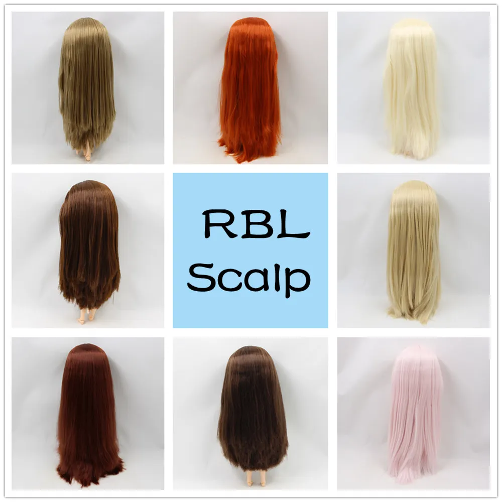 

RBL scalp 1/6 Blyth doll wig, including rigid straight liner dome soft straight hair series with bangs/no bangs edge 1