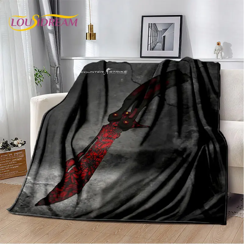 

CS,knife,Swiss Knife Sword Games Soft Plush Blanket,Flannel Blanket Throw Blanket for Living Room Bedroom Bed Sofa Picnic Cover