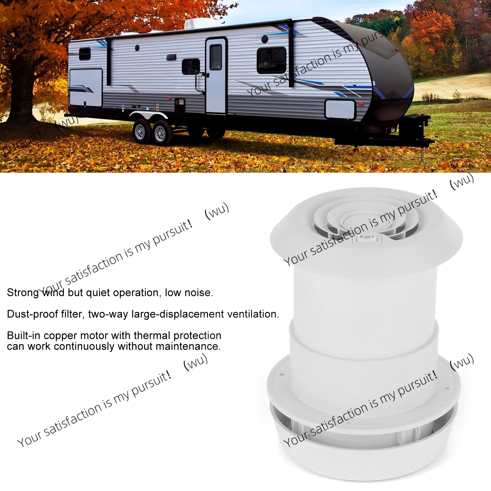 

12v RV roof fan ceiling quiet air ventilation cooling grille exhaust fan suitable for camping RV and so on