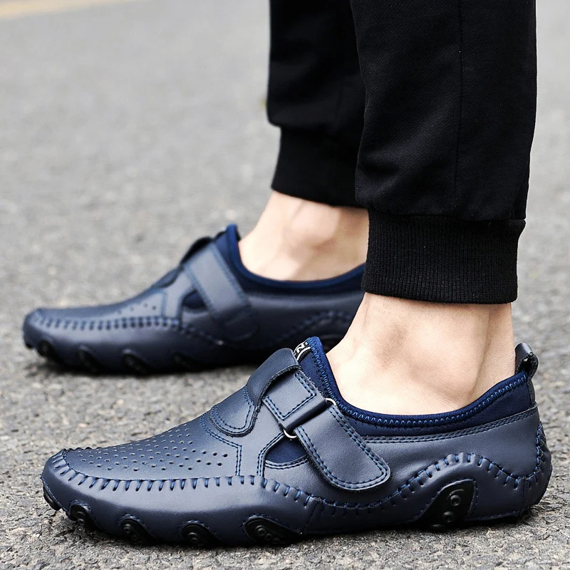 New Genuine Leather Luxury Brand Men\'s Octopus Casual Loafers Dress Formal Moccasins Footwear Driving Male Sandals Shoes For Men