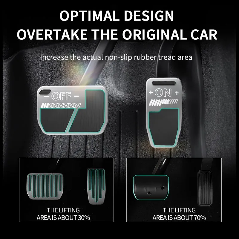 2023 New Design For Tesla Model 3 Model Y Foot Pedal Pad Cover Set Alloy Silcone Non-Slip Brake Accelerator Pedals Accessories