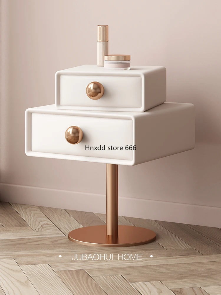 Jubaohui, creative bedside table light luxury designer rotating girl cream wind simple sugar cube bedside table children