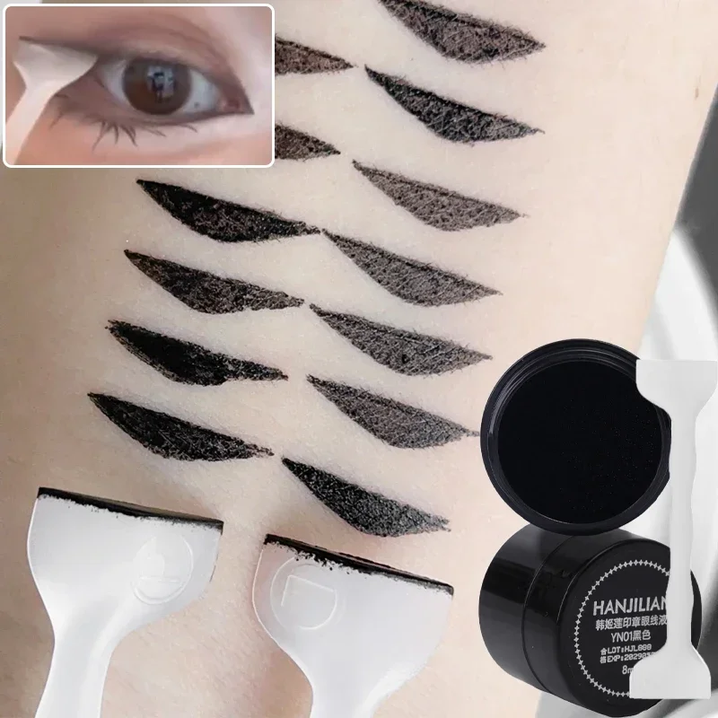 Black Eyeliner Stamp for Beginner DIY Eye Liner Extension Stamps Eyelash Seal Waterproof Eyes Makeup Long Lasting Eye Template