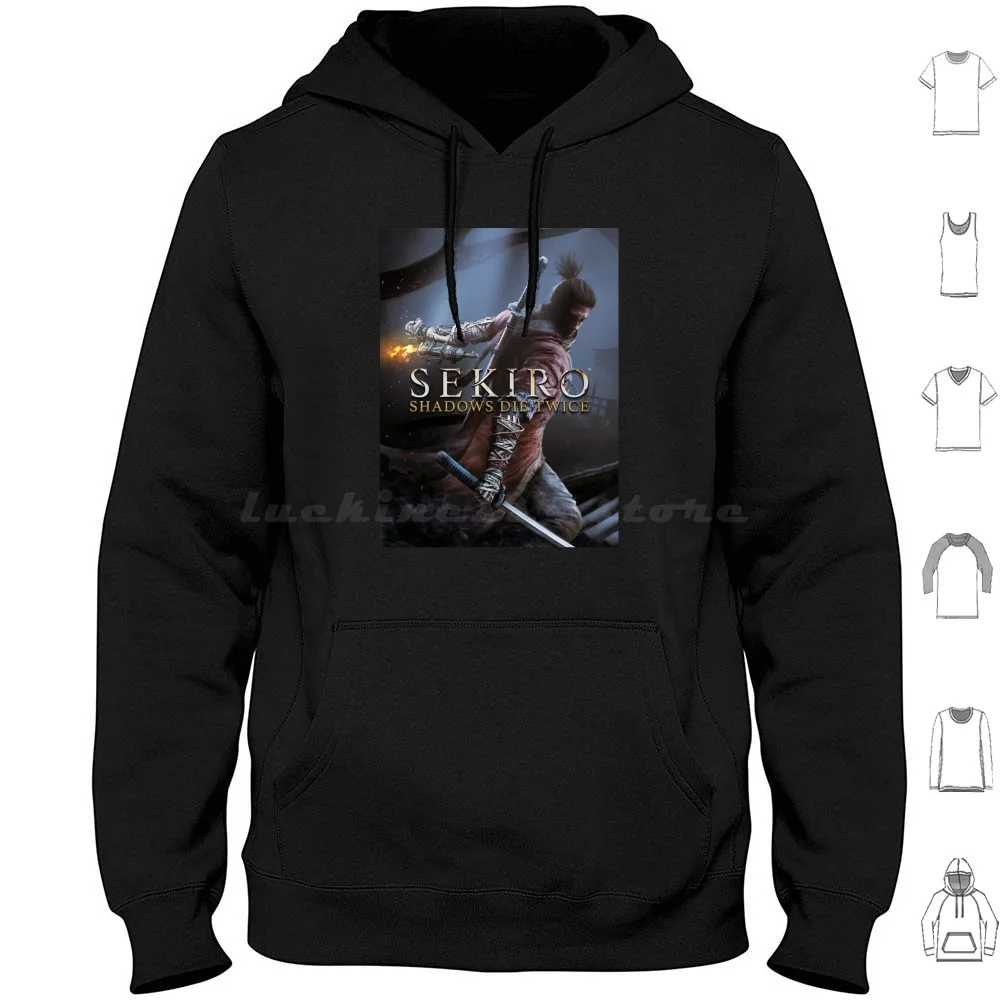 Sekiro Hoodie Cotton Long Sleeve Sekiro Dark Souls Bloodborne Japan Shinobi Gaming Shadows Die Twice Sekiro Death