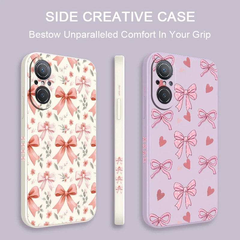 Silicone Phone Case For Huawei  P40 Lite P30 P20 Nova 9 SE 8i Y9 Prime Y9S Y7P Y7A Y7 Pro 2019 Bow Flower Pattern Soft Cover - view 2