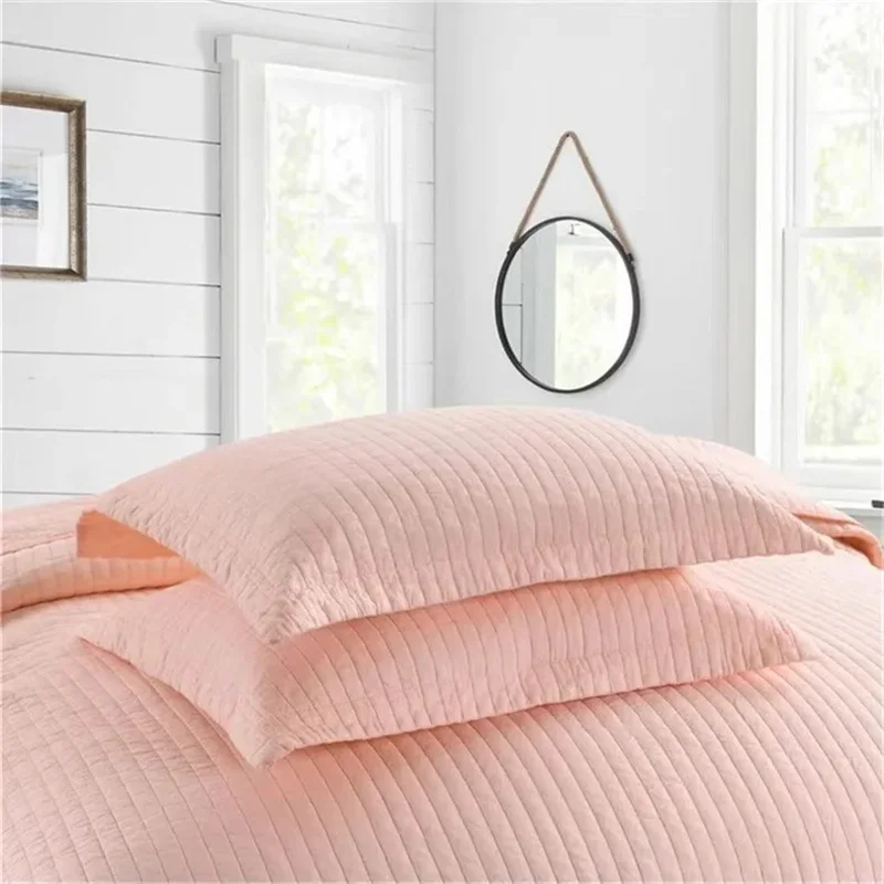 Colcha listrada na cama conjunto de colcha de algodão reversível acolchoado capa de cama queen king size cobertor acolchoado lance colchão topper