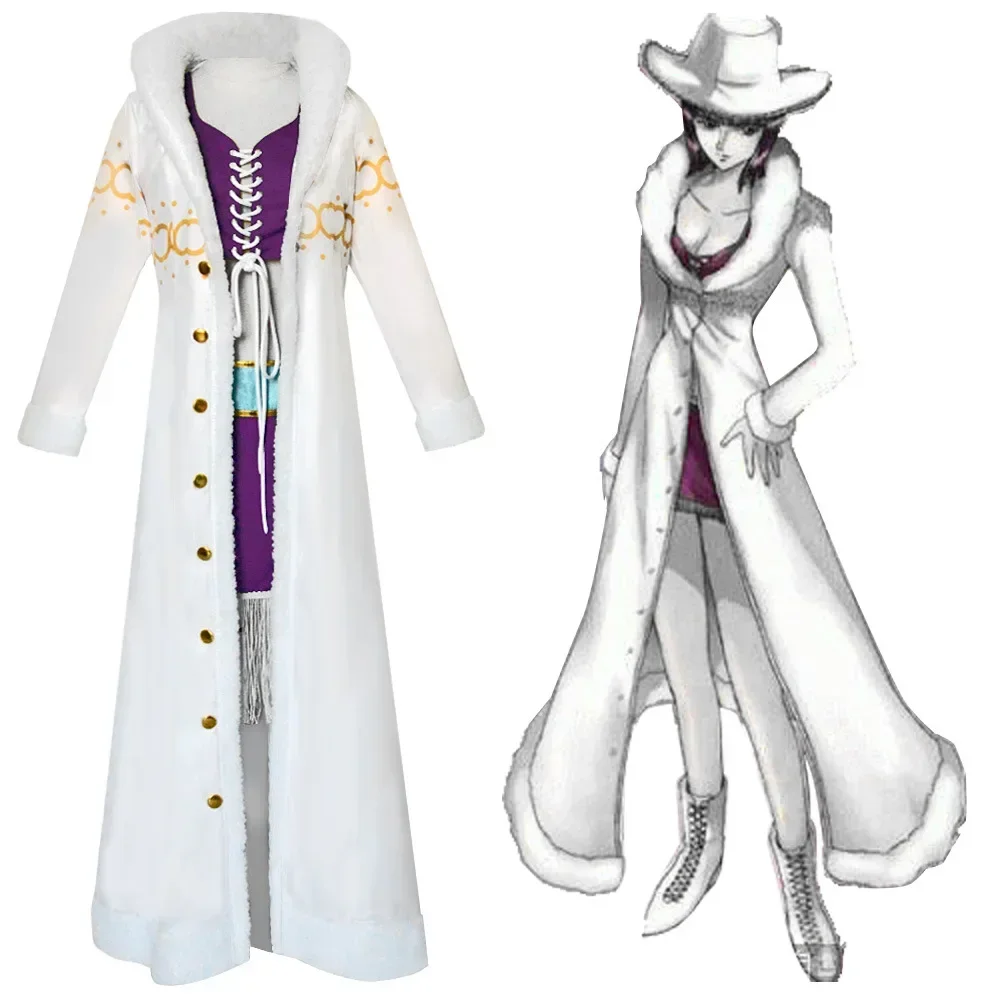 

Miss Allsunday Dress Coat Women Fantasy Outfits Anime Piece Nico Robin Cosplay Costume Halloween Disguise Role Carnival Suit