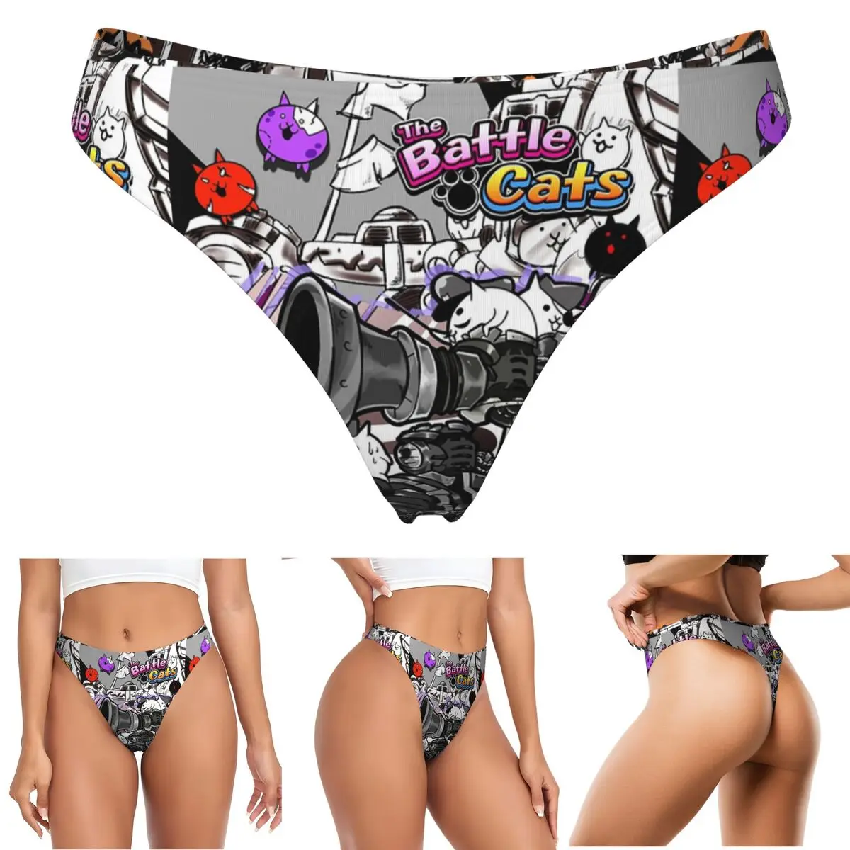 calcinhas-g-string-personalizadas-battle-cats-siege-engine-respiraveis-confortaveis-e-elasticas-para-mulheres