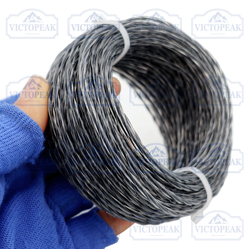 Zweifarbige Twisted 2,4mm 15m Trimmerleine für Garten-Elektrowerkzeuge, Rasentrimmer und Freischneider – Detail 3