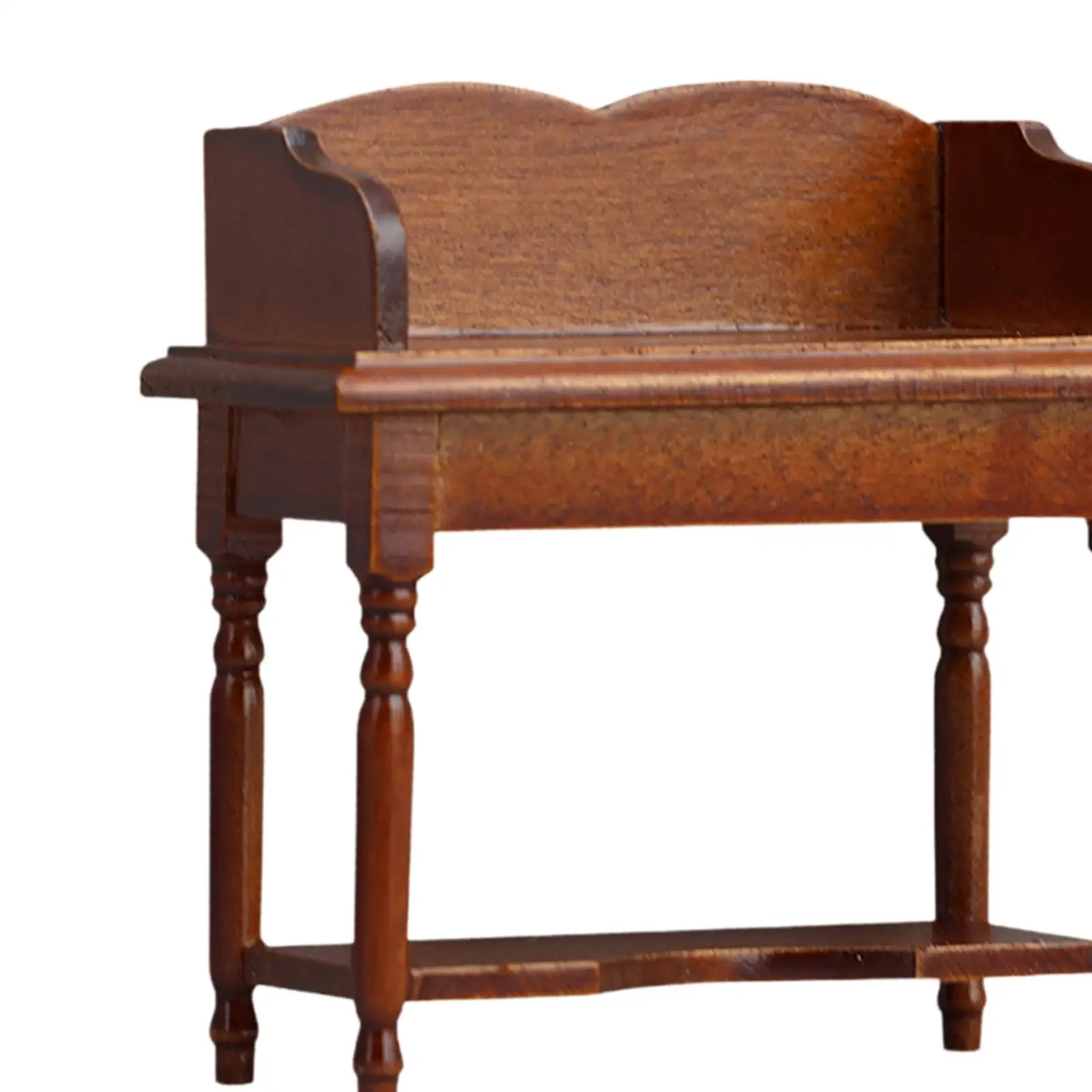 Wooden Dollhouse Desk Model Decoration 1:12 Scale Handmade Realistic Vanity Table for Decor DIY Scene Dolls House Accessories