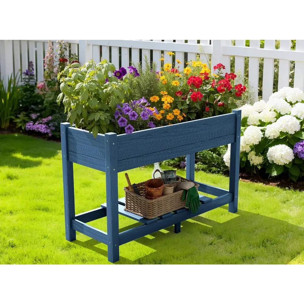 

Raised Garden Bed with Legs, 43"×17"×30" Large HDPE Elevated Planter Box for Vegetables Flower Herb Patio, Customized