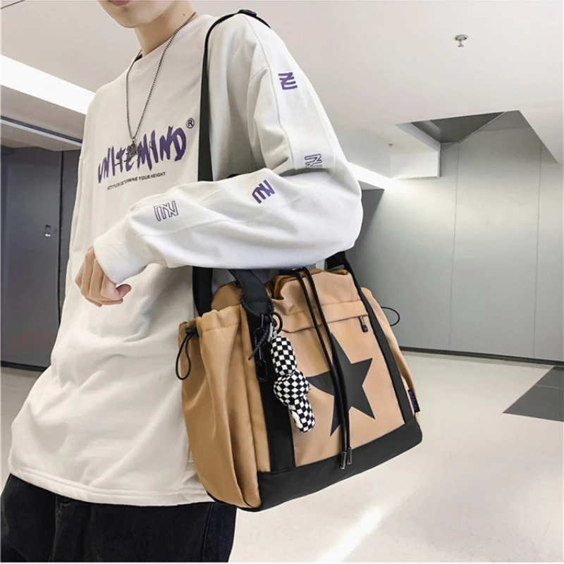 Cool Couple Shoulder Bag Fashion Personality Women Crossbody Bag High Capacity Student Schoolbag New Casual Nylon Tote Bag