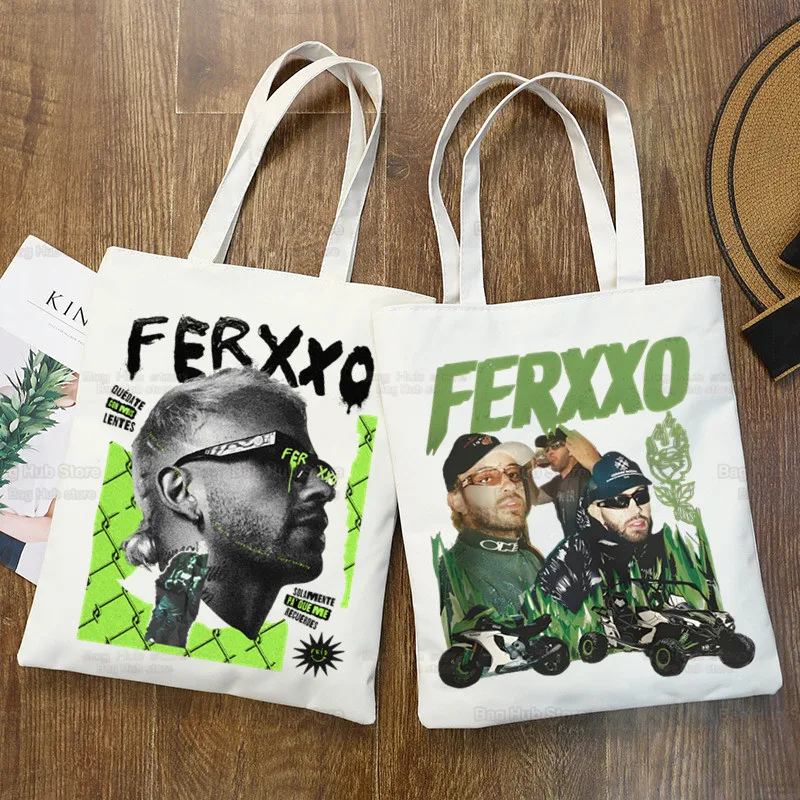 O Ferxxo Feid 90s Rapper Shopping Bag, Eco Canvas Bag, Shoping Sack Reutilizável