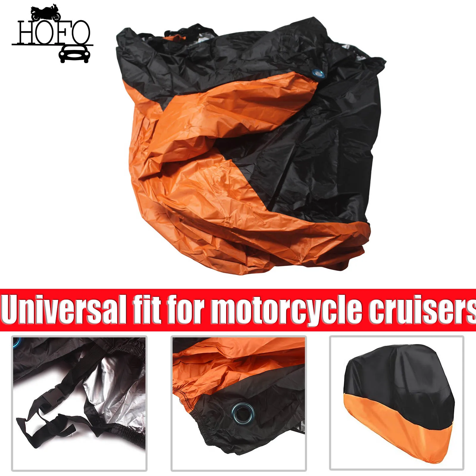 

Universal fit for motorcycle cruisers Motorcycle Cover Waterproof Dustproof UV Protective All Season Outdoor Moto Scooter Rain