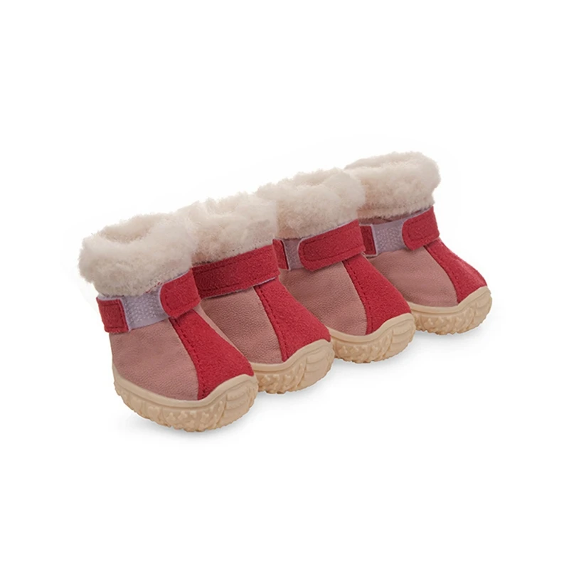 Warm Dog Snow Boots Winter Dog Shoes for Small Medium Dogs Puppies Dog Boots Paw Protectors with Anti-Slip Sole and Plush Lining