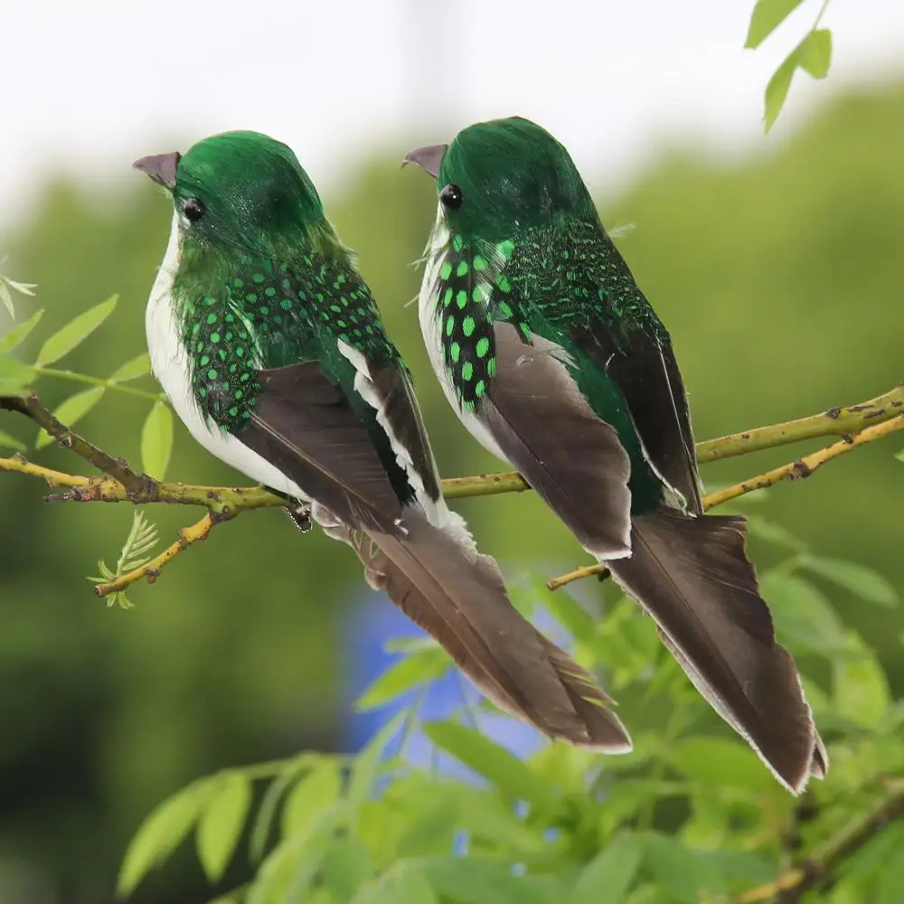 New Outdoor Decor Simulation Feather Bird Garden Forest Flower Decoration Bird Foam Feather Products Fake Bird Garden Decoration